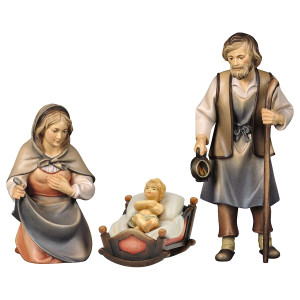 SH Holy Family with swing manger - 4 Pieces - color - 10 cm