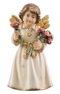 Bell angel standing with roses