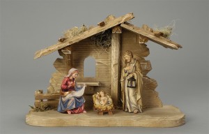 WE Nativity Set 5 pcs. - Stable H.Fam. Tyrol