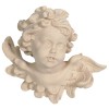 Angel head Leonardo with rose left - natural - 7 cm