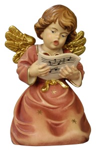 Bell angel with notes - color - 9 cm