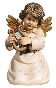 Bell angel with lyre - color - 4,5 cm