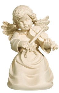 Bell angel with violin - natural - 4,5 cm