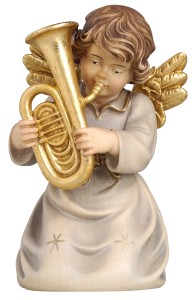 Bell angel with tuba - color - 9 cm