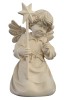 Bell angel with star - natural - 7 cm