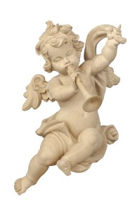 Angel Leonardo with trumpet - natural - 6 cm