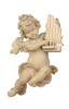 Angel Leonardo with organ - natural - 25 cm