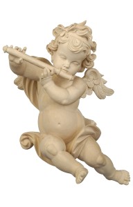Angel Leonardo with flute - natural - 25 cm