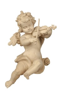 Angel Leonardo with violin - natural - 6 cm