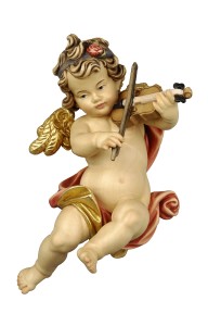 Engel Leonardo mit Violine - bemalt - 16 cm