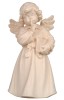 Bell angel standing with book - natural - 15 cm
