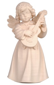 Bell angel standing with guitar - natural - 7 cm