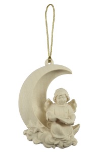 Angel silent night with notes - natural - 6,5 cm