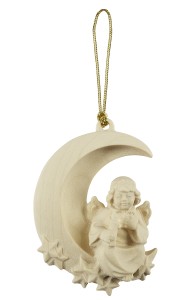 Angel silent night with candle - natural - 6,5 cm