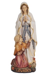 Madonna Lourdes con Bernadetta - colorato - 15 cm