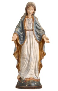 Madonna delle Grazie - colorato antico con oro - 29 cm