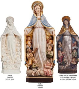 Blessed Mother with children of the world - color - 16 cm