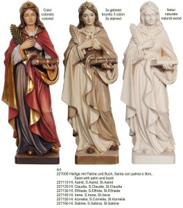 Heiligen Figur mit Palme und Buch - bemalt - 20 cm