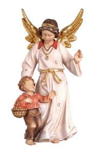 Guardian angel with boy - color - 5 cm