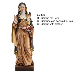 St. Gertrud with feather - color - 40 cm
