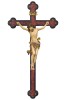 Cristo Leonardo-croce antichizzata barocca - colorato antico con oro - 15/36 cm