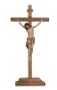Cristo Siena-croce diritta dappoggiare - colorato antico con oro - 40/84  cm