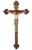 Cristo S.Damiano-croce brunita barocca - colorato - 60/124 cm