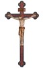 Cr.S.Damiano-croce antichizzata barocca - colorato - 60/124 cm
