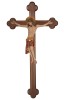 Cristo Cimabue-croce brunita barocca - colorato - 34/78 cm