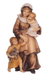 HE Shepherdess with children - color - 8 cm