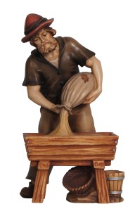 HE Shepherd with feeding troughs - color - 6 cm