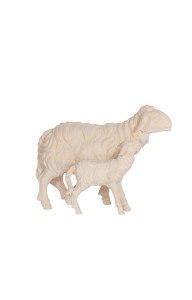 HE Sheep with lamb standing - natural - 6 cm
