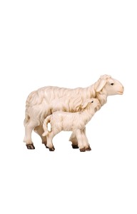 HE Pecora con agnello in piedi - colorato - 9,5 cm