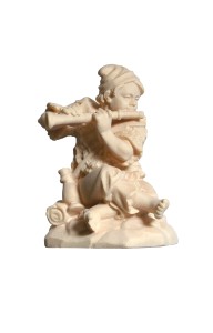 RA Boy sitting with flute - natural - 6 cm