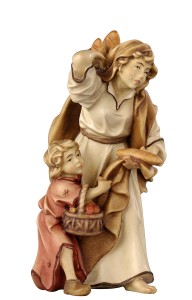 RA Shepherdess with child - color - 9 cm