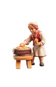 RA Bambino con cesto di pane - colorato - 9 cm
