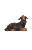 RA Sheep black lying looking right - color - 44 cm