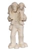 MA Shepherd with a sheep on shoulder - natural - 16 cm