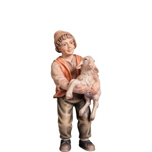 H-Lad holding lamb - color - 10 cm