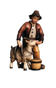 KO Boy with goat - color - 8 cm