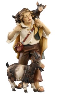 KO Shepherd with 2 goats - color - 16 cm