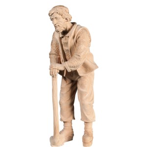 H-Old farmer leaning on walking stick - natural - 10 cm