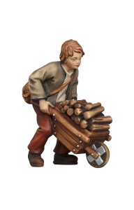 KO Boy with wheelbarrow - color - 20 cm