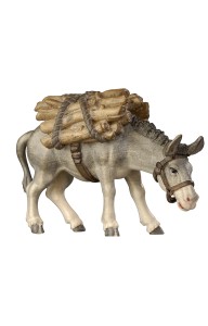 KO Esel mit Holz - bemalt - 20 cm