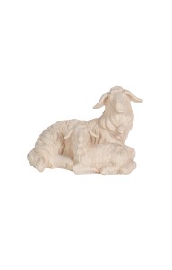 KO Schaf liegend+Lamm - natur - 8 cm