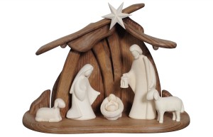 LE Nativity Set 7 pcs-stable for Hl.Family - natural - 13 cm