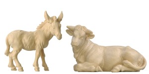 ZI Ox lying and donkey - natural - 11 cm
