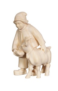 PE Boy with goat - natural - 9 cm