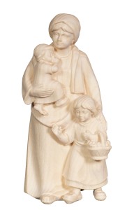 PE Shepherdess with 2 children - natural - 23 cm
