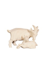 PE Goat with kid - natural - 12 cm